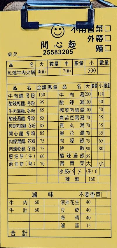 后里開心麵|開心麵菜單